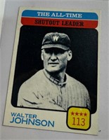 1973 Topps Walter Johnson #478 All-Time Strikeout