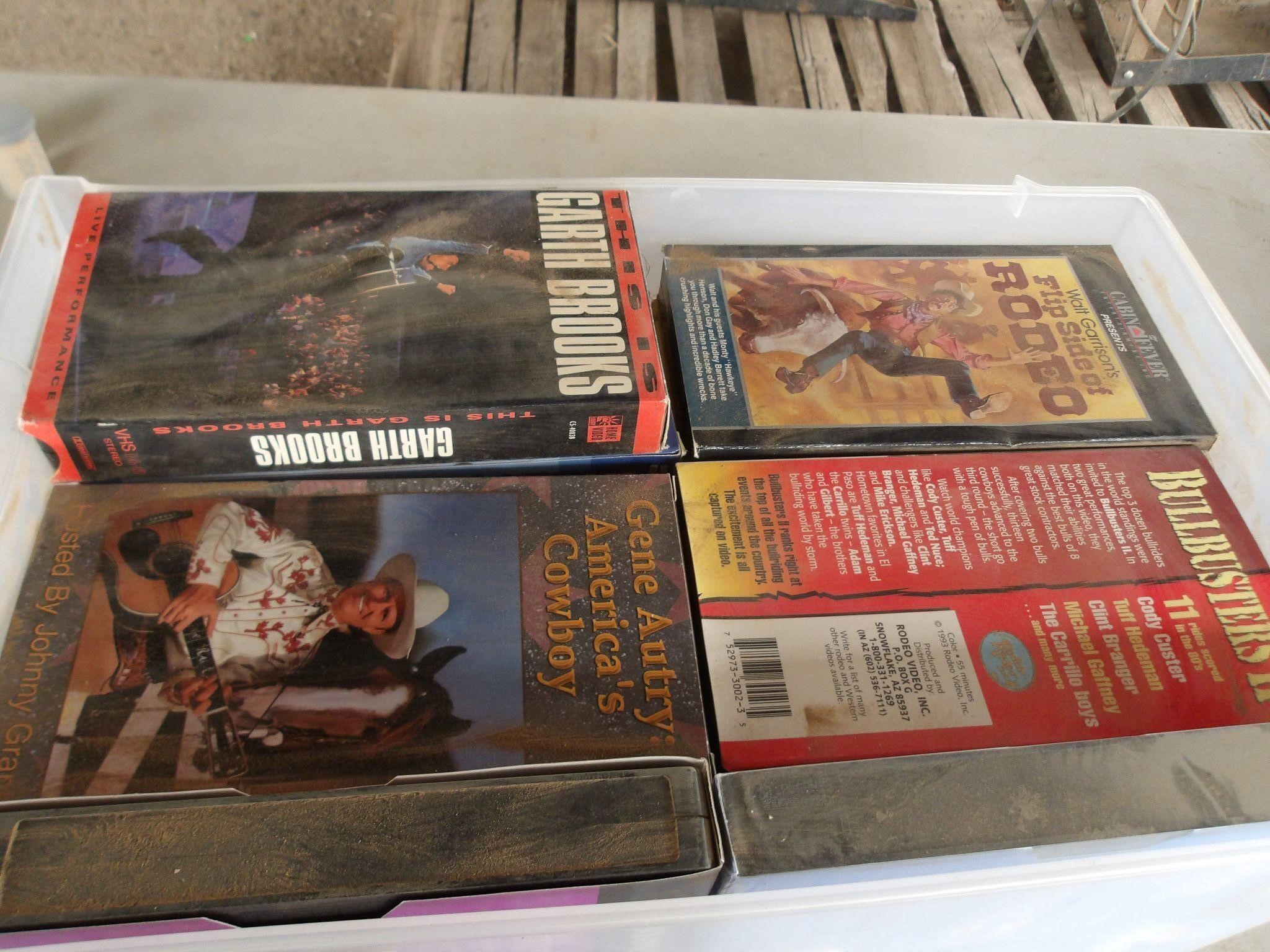 VHS Movie Tapes, qty box of