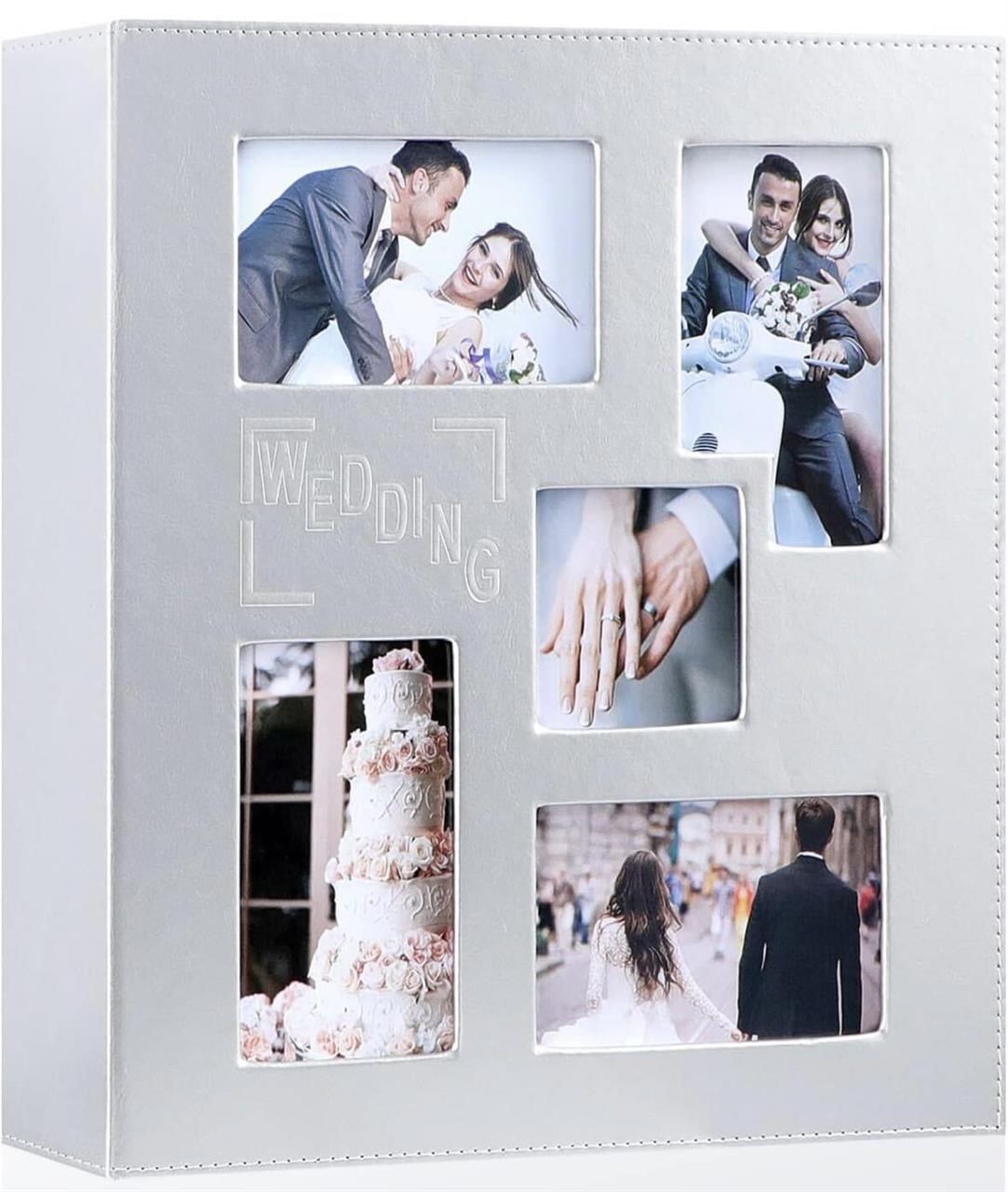 Wedding Photo Album 4x6 500 Pocket Photos, Leat...