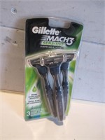 NEW 3 PACK GILLETTE MACH 3 DISPOSABLE RAZORS