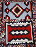2 Vintage Navajo Dazzler small rugs