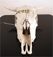 South Western Cow skull with beads