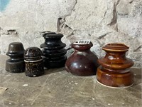 (5) COLLECTION OF EARLY POTTERY TYPE TELEGRAPH INS