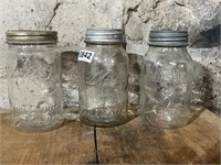 EARLY CANNING JARS WIDE MOUTH (3)