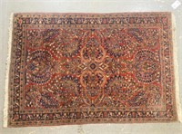 Antique Saruk Rug with elaborate feathers