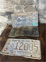 (3) OLD NEW MEXICO LICENSE PLATES