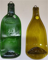 2 Recycled Glass Decorative Pieces