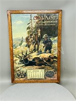 Wood framed "Savage Firearms" advertisement
