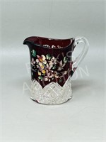 small etched glass pitcher -To Mother 1912
