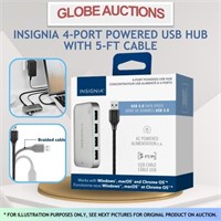 INSIGNIA 4-PORT POWERED USB HUB W/ 5-FT CABLE