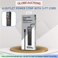 4-OUTLET POWER STRIP WITH 3-FT CORD