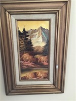 Oil on canvas mountain scenery