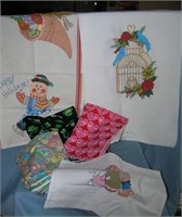 Nice box full of holiday linens includes Christmas