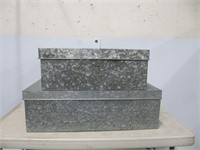 LIGHT GALVANIZED METAL STORAGE CHESTS