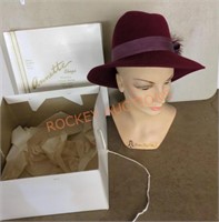 Vintage doeskin wool hat by Sandra of New York