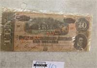 1864 Confederate paper currency note