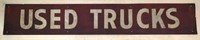4ft 1950s "USED TRUCKS" painted SIGN 48"x8"