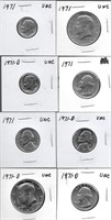 (8) Assorted Clad Uncirculated Coins