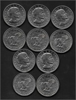 (10) 1979 Susan B. Anthony Dollar Coins
