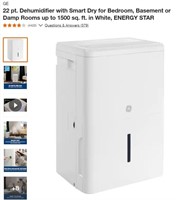 GE 22 Pint Dehumidifier-Out of box