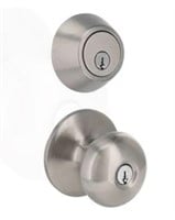 (2) Entrance Combo Lockset Kits-Satin Ball