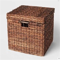 Woven Collapsible Bin w/Lid