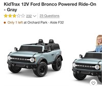KidTrax 12V Ford Bronco Ride On Toy