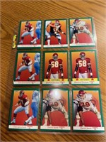 1991 Fleer NFL KC Chiefs 9-card sleeve