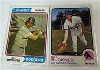 1973 & 74 Bill Buckner Topps cards