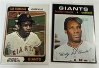 1971 & 1974 Topps Bobby Bonds cards