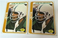 1978 Topps #287 Joe Klecko Jets HOF ROOKIE Pair