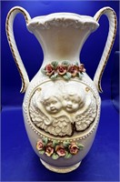 Old Vintage Angel Cherub Vase/Urn two handles