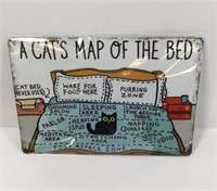 New Cats Map of The Bed Metal Poster