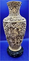 Asian Relief Carved Vase