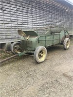 John Deere Tractor Pulled Manure Spreader. Rubber