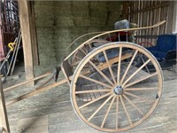 Horse Drawn 2 Wheel Cart. Broken buggy shaft