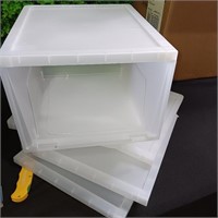 IRIS 6pk Plastic Storage Drawer Shallow White