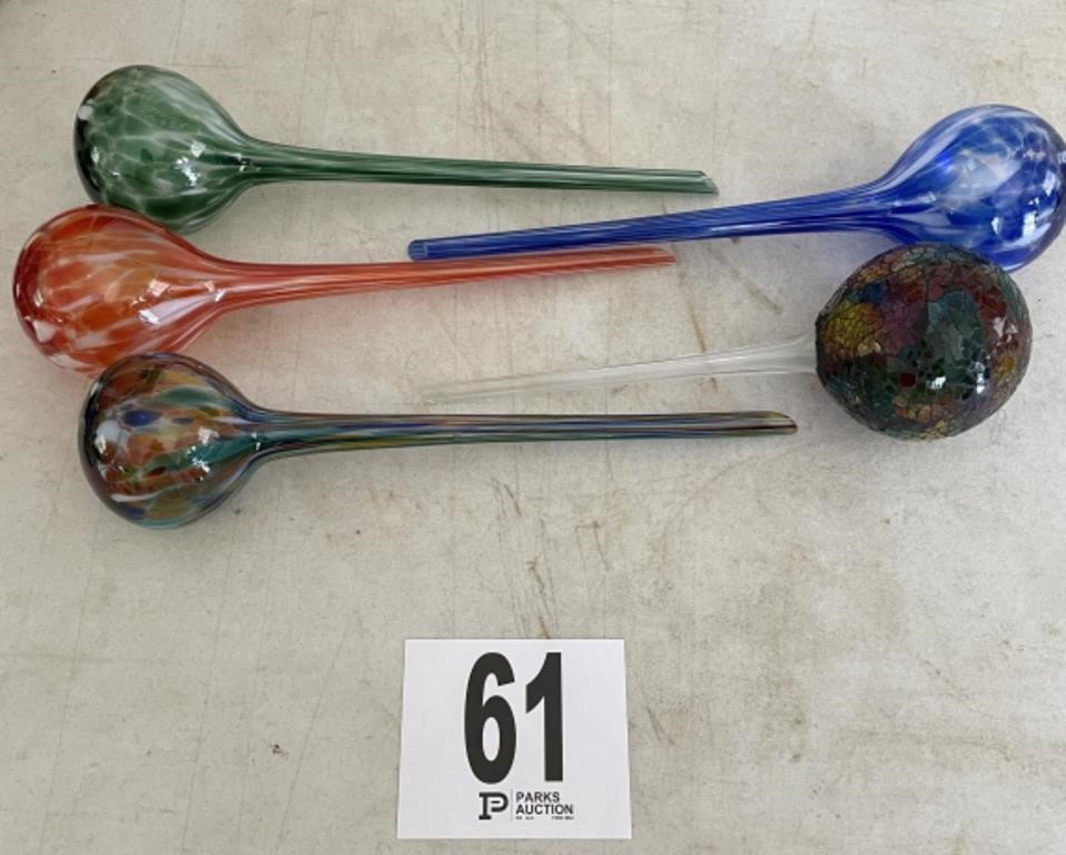 5 blown glass pieces