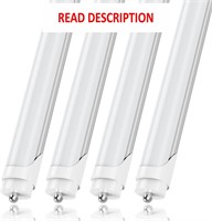 8FT LED Bulbs  6000K  5400LM  Frosted Cover 4 Pack