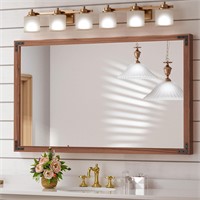 TokeShimi Wood Bathroom Mirror 48x30 Inch