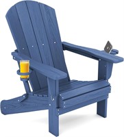 SERWALL Folding Adirondack Chair  Navy 1 Blue