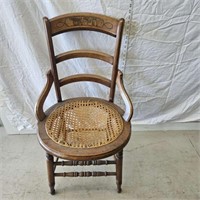 nice old chair with cane bottom