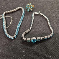 3 pieces aquamarine jewelry