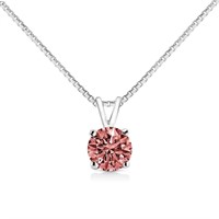 10k Gold Round .50ct Diamond Solitaire Necklace