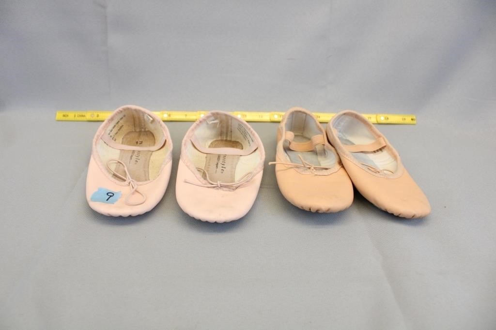 Girls' Ballet Slippers - Pink 2 PAIR