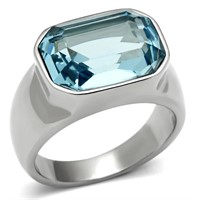 Emerald 6.00ct Aquamarine High Polished Ring