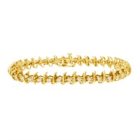 10k Gold-pl 1.00ct Diamond Link Bracelet