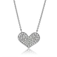 Cute .23ct White Sapphire Heart Necklace
