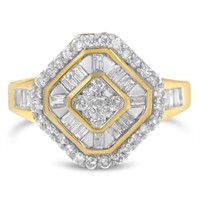 10k Gold Multi-cut 1.05ct Diamond Cocktail Ring