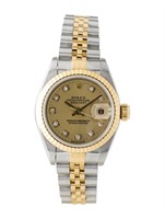 Rolex 18k Two Tone Datejust Champagne Auto. 26mm